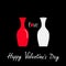 Happy Valentines Day. Love card. Vase icon set Ceramic Pottery Glass Flower Flat design