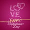 Happy Valentines Day love stars pink background