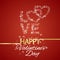 Happy Valentines Day love stars red background