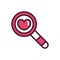 Happy valentines day magnifier heart love romantic feeling icon