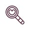 Happy valentines day magnifier heart love romantic feeling icon thick line