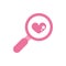 Happy valentines day magnifier heart love romantic pink design