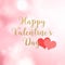 Happy valentines day message text lettering Clipping path heart shape on sweet pink bokeh background