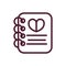 Happy valentines day notepad heart love romantic feeling icon thick line