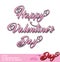 Happy Valentines Day Pink Lettering Center Alignment