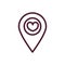 Happy valentines day pointer location heart love romantic feeling icon thick line