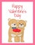 Happy Valentines Day Poster Bear Lovers Hold Heart