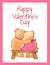 Happy Valentines Day Poster with Two Bears Hugging