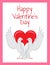Happy Valentines Day Poster Two Doves Rising Wings