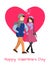 Happy Valentines Day Poster Young Couple in Winter