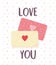 Happy valentines day, romantic envelope mails message