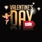 Happy Valentines Day sale gold type background