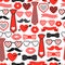 Happy valentines day seamless pattern. Hipster