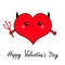 Happy Valentines day sign symbol. Red heart face head icon