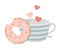 Happy valentines day sweet bite donut and coffee cup card