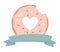 Happy valentines day sweet bite donut ribbon decoration