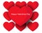 Happy Valentines Day, vector design, Message on hearts, sweet love