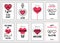 Happy Valentines Day or Wedding Cards Set