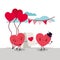 Happy valentines heart cartoons vector design