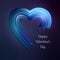 Happy Valentines heart liquid brush shape. Color valentine paint flow. Vector graphic illustration
