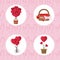 Happy valentines round icons