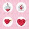 Happy valentines round icons
