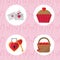 Happy valentines round icons