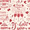 Happy Valenyines day background or wallpaper. Vector. Design for banner, print with heart and key, bird, amur, arrow