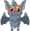 Happy Vampire Bat Cartoon Character Flying