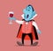 Happy Vampire Drinking from Wine Glass Vector Cartoon