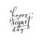 Happy vegan day - hand lettering inscription to healthy life