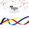 Happy Venezuela Independence Day Celebration, ribbon banner, poster template design illustration