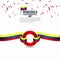 Happy Venezuela Independence Day Celebration, ribbon banner, poster template design illustration