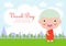 Happy vesak day with cute monk in Visakha Puja day, Buddhist holiday concept banner background vector design vector illustration