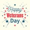 Happy veterans day, handwritten lettering stars background