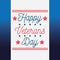 Happy veterans day, lettering greeting card blue background