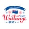 Happy Waitangi Day banner with modern calligraphy hand lettering, flag of New Zealand and fireworks. Easy to edit vector template