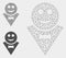 Happy Waiter Vector Mesh 2D Model and Triangle Mosaic Icon