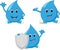 Happy water drop cartoon