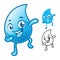 Happy Water Drop Cartoon Character Design