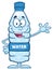 Happy Water Plastic Bottle Cartoon Mascot Character Waving