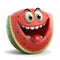 Happy Watermelon Cartoon. Generative AI