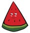 Happy watermelon piece, illustration, vector