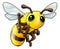 Happy waving cartoon bee