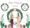 Happy wedding day, young family getting married, isolated on white, flat vector illustration. Lovely couple, male