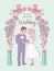 Happy weddings. Vector illustration. Wedding ceremony. Wedding i