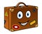 Happy well travelled cartoon suitcase