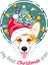 Happy welsh corgi in Santa hat. My best Christmas ever