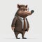 Happy Wild Boar Businessman. Generative AI