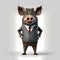 Happy Wild Boar Businessman. Generative AI